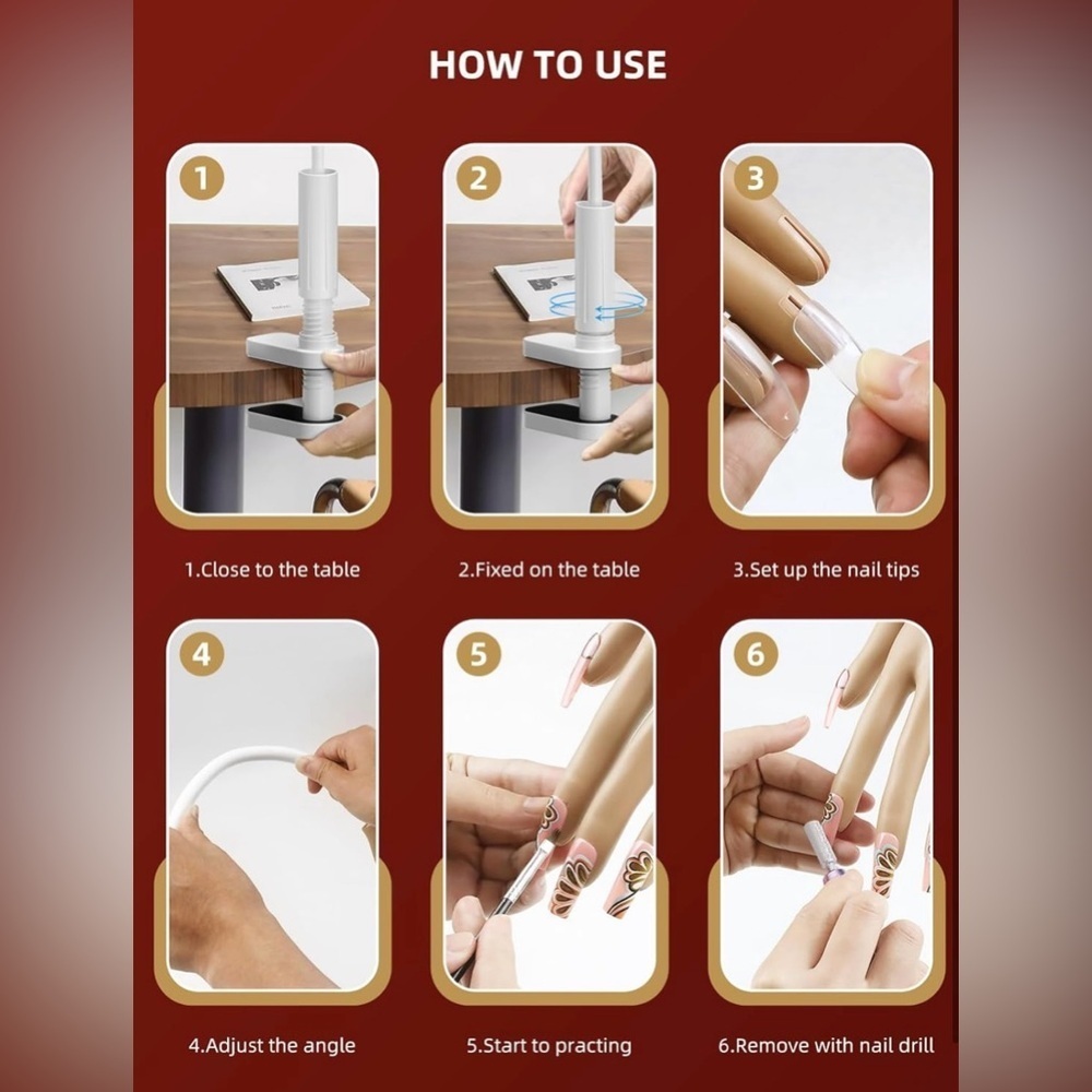 Practice Hand for Acrylic Nails - Nail Tips Fake Hand - Flexible Practice Hand‌ - Picture 7 of 9